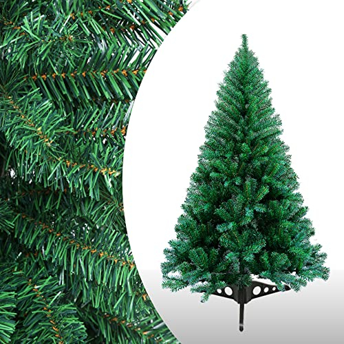 Cecaylie - Albero di Natale artificiale, 120 cm, abete di Natale, abete nordico, 200 rami di plastica, supporto in plastica, tronco verde