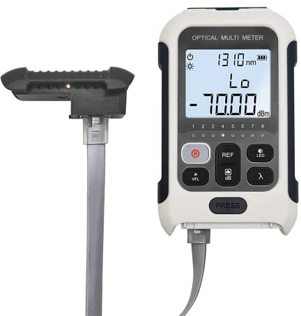 QIIRUN TM570 Optical Power Meter with Visual Fault Locator Powered by Rechargeable Battery 3 in 1 Fiber Optic Power Meter Fibre Tester with RJ45 Cable Tracker