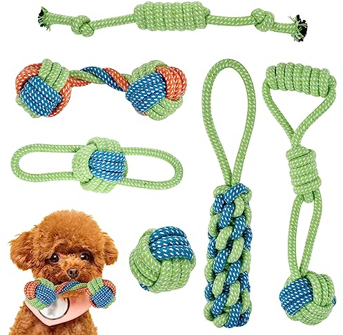 OTYMIOW Giochi per Cani Indistruttibile 6PZ Pet Chew Corda Giocattoli Corda da Masticare Cani CordaCane Resistenti Gioco Cane Cucciolo Giochi per CaniGrandi Set Gioco Cane Piccola GiocoCane
