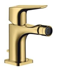 hansgrohe AXOR Citterio E Einhebel-Bidetmischer mit Hebelgriff mit Ablaufgarnitur, 36121990, Farbe: Polished Gold Optic