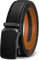 KEMISANT Gürtel Herren, Ledergürtel Ratsche Automatikschließe für Herren Business Anzug,Breit 35mm,Größe Angepasst(Schwarz-110cm/30-36 taille verstellbar)
