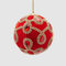 EDG Enzo De Gasperi Sfera Pallina Albero di Natale 10cm Velluto con Gemme Rosso
