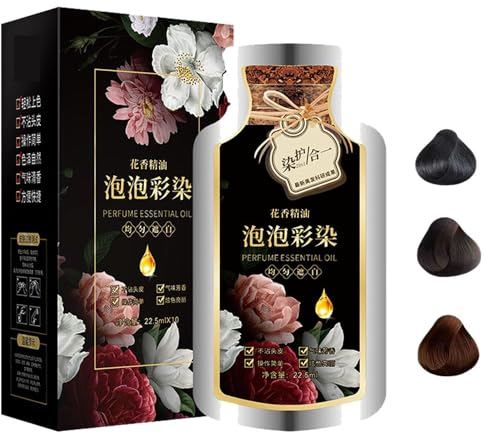 Blasen-Haarfärbemittel mit ätherischen Ölen, Blasen-Haarfärbemittel aus faulen Pflanzen, schwarzes Haarschaum-Shampoo, Blasen-Haarfärbemittel mit ätherischen Ölen, natürliches Haarfärbe-Shampoo für Mä