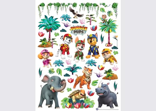 Paw Patrol Dschungel Kinderzimmer Wandstickers, Wandtattoo junge deko von AG Design | 65 x 85 cm | ADK 2366