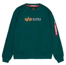 Alpha Industries Herren Alpha Label Sweatshirt, Force Green, XL