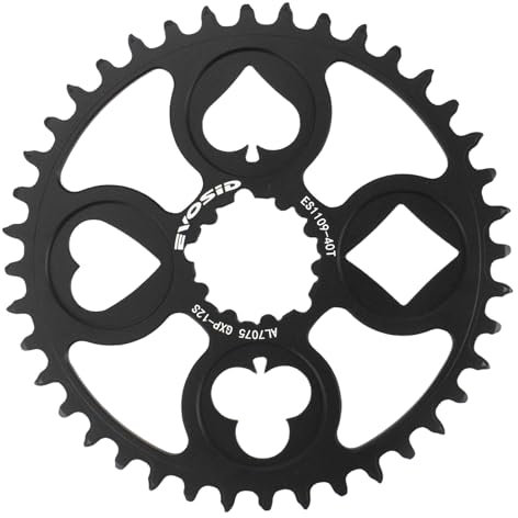 EVOSID Rennrad-Kettenblatt, 40T/42T, gekröpft, 3 mm, schmales breites Kettenblatt, direkte Montage, 8-12-Gang-Kettenblatt, für SRAM GXP Kurbelgarnitur (Schwarz, 42T)