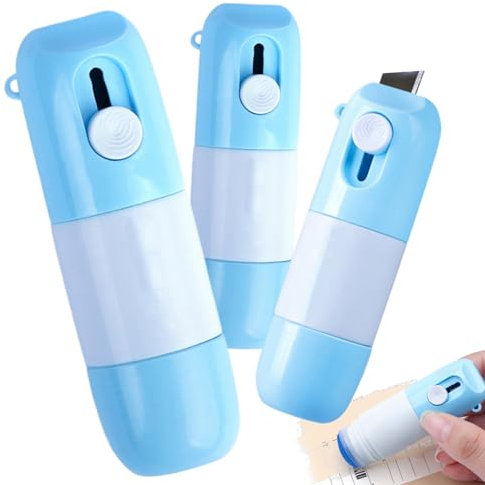 NASSMOSSE Fluido di correzione della carta termica con apri pacchi, liquido per la protezione istantanea della privacy, portatile, con taglierino, per etichette e bollette, 3 pezzi