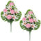 Oairse 2 pcs Artificial Flowers for Grave Artificial Rose Flowers Bouquet Fake Lily Flowers Pink Silk Flowers Memorial Flowers for Flora Cemetery Arrangement Headstones Funeral Grave Decoration