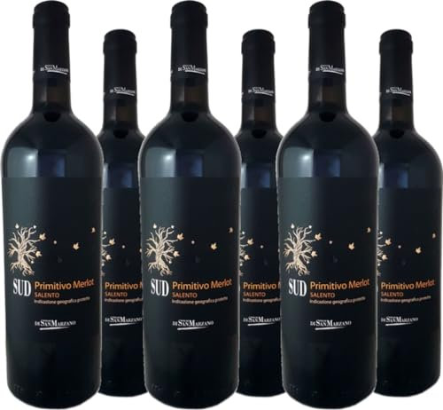San Marzano Vini 6er Vorteilspaket Primitivo Merlot SUD Salento IGT 2022 (6 x 0.75 l)