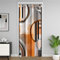 Homewish Cortinas de puerta naranja quemado para puertas de 86 cm de ancho x 203 cm de largo, cortina geométrica negra y gris, cortina de puerta con pintura al óleo degradado en acuarela, cortinas de