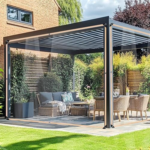 BeGrit Bâche PVC Transparent épaisse imperméable avec œillets bache pour terrasse pergola Bâche de Protection Exterieur, bache Plastique Transparente, bâche de Protection Plantes Jardin, 3x1m