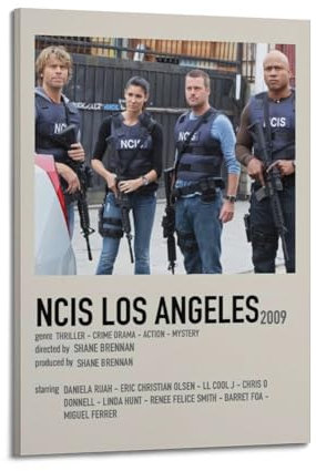 JVNALwnkv Ncis Los Angeles Poster, Raumdekoration, künstlerisches Poster für Zimmer, ästhetische Leinwand, Wandkunst, Schlafzimmerdekoration, 60 x 90 cm, Rahmenstil