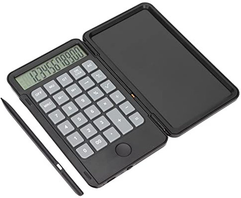 Kleiner Taschenrechner, 2-in-1-Taschenrechner, Notizblock mit Wiederverwendbarer Schreibtafel, 120-mAh-Lithiumbatterie für das Heimschulbüro