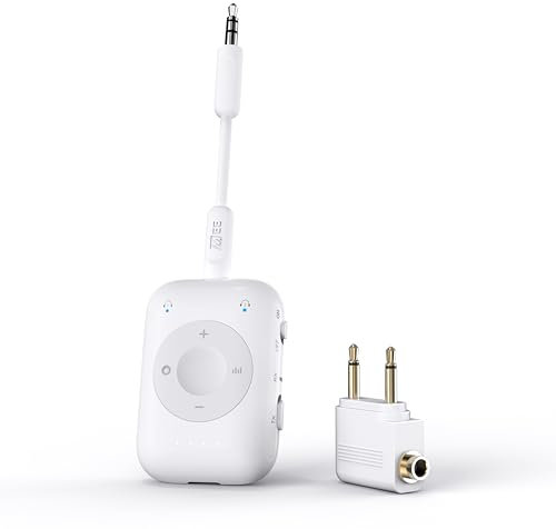 MEE audio Connect Air Pro Wireless Bluetooth Audio Transmitter and Receiver for AirPods or Bluetooth Headphones, 2-in-1 Adapter with Detachable 3.5mm Jack for