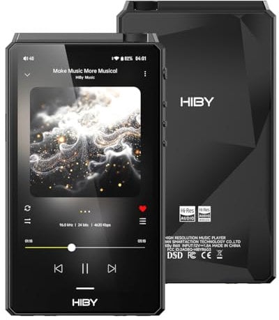 HiBy R6III 2025 DAP-Player, hochauflösender Audio-MP3-Player mit Klasse A & AB Amp/Android 12/Bluetooth 5.0/WiFi/64G + 2 TB erweiterbarer Speicher