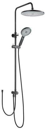 SCHÖNER WOHNEN-Kollektion Duschsystem BIELLA, Mattschwarz, Duschstange mit Regendusche