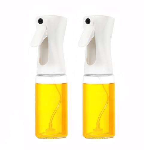LiangYuanZen 2 pulverizadores de aceite premium de 220 ml, botella pulverizadora para niebla fina, spray de aceite para cocinar, vinagre, salpicaduras de aceite, atomizador para cocinar, hornear,