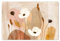 KitchenYeah© Platzsets Abwaschbare Placemats Set 6 45x30 cm Tischsets Platzdeckchen Platzset Tischset Esstisch Telleruntersetzer Waschbar Blumen - Abstrakt - Beige - Linienkunst
