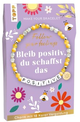 Follow your Feelings - Make your bracelet - Schmuckset Positive: Anleitung und Material für ein Armband. Mit gestalteter Geschenkkarte