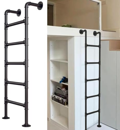 Hochleistungs-Dachbodenausstiegsleiter, 150 kg Tragkraft, platzsparende Innenkletterleiter, wandmontierte Sicherheitstrittleiter für Schlafsäle, Wohnungen, Balkone – Größe anpassbar(290cm/114in)
