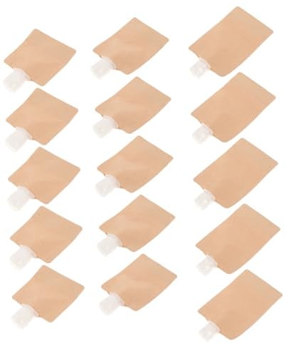 HAPINARY 15 Stück Reise Lotionbeutel Kraftpapierbeschichtet Auslaufsichere Nachfüllbare Kosmetikbeutel Für Toilettenartikel Leichte Reisebehälter Für Shampoo Und Creme