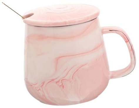 Mikinona Coppia di coppia di marmo maniglia tazza da caffè Carino latte di grandi dimensioni tazze colazione tazze carine tazza d'acqua decorativa per feste tazza tazza ceramica rosa