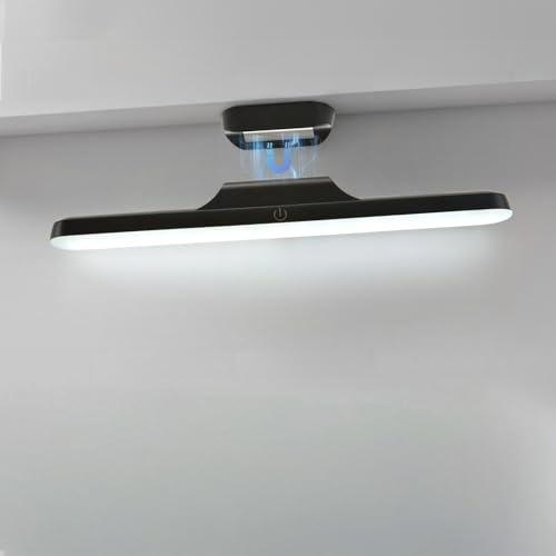 Warmiehomy Under Cabinet Kitchen Lights LED, Touch Dimmable Cupboard Light, 3 Colour, USB-C Rechargeable, 2400mAh, Adjustable Angle Magnetic Wardrobe Lights for Kitchen, Wardrobe, Shelf (30cm, Black)