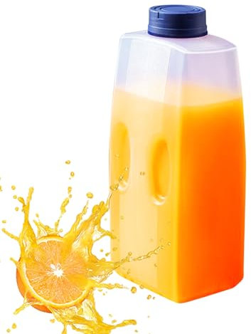 Empty Juice Bottle | Cold Drink Dispenser for Refrigerator - 2L Graduated Jug with Fridge Cap and Cold Storage for Sodas Ice Tea and Miscellaneous Drinks