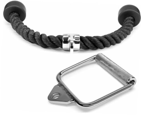 TOYANDONA Zugstange als Trizepstrainer mit Rutschfestem Griff aus Stahl D-förmige Fitnesszubehör und Spannstange für Gym und Zuhause für Krafttraining