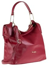 Pierre Cardin Schultertasche für Damen aus echtem Leder Made in Italy 33 x 30 x 12 cm 55092, Rubin, Einheitsgröße