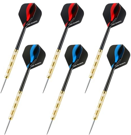 Acootruing Steel Tip Darts Set Professional Darts Set 14g Metal Dart Set Personalised Darts for Beginners Hobbyists and Professional Darts 6 Pack