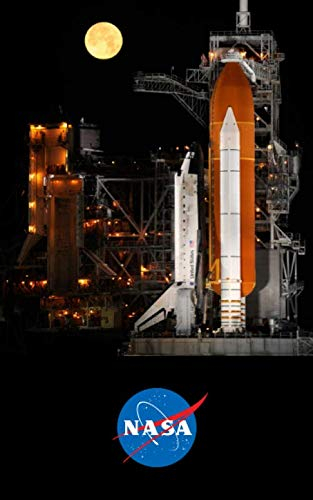 NASA: Official Logo Notebook | Shuttle Discovery & Moon Photo Cover | 100 Page Lined Journal | Space Gift