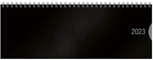 Tischquerkalender Classic Colourlux schwarz 2023: 1 Woche 1 Seite; Bürokalender mit nützlichen Zusatzinformationen; Format: 29,8 x 10,5 cm