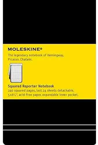 Moleskine Reporter-Notizblock Large, Hardcover, kariert, schwarz