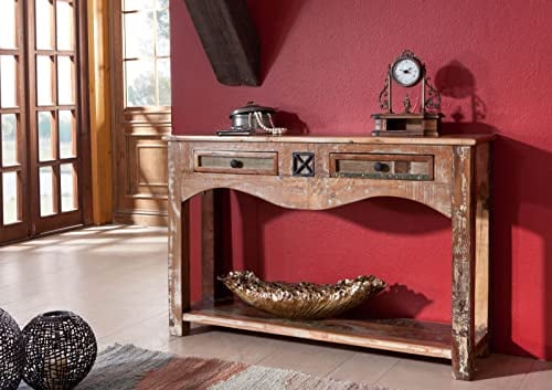 MASSIVMOEBEL24.DE Konsolentisch Sideboard Altholz Massivholz 115x30x76 cm Nature of Spirit #03