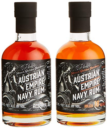 Austrian Empire Navy Rum I Reserve 1863 + Solera 18 years Set I 2 x 200 ml I 40% Volume I Geschenk-Set
