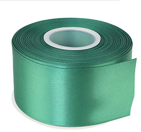 ITIsparkle 50mm Width Double Faced Satin Ribbon 22 Meters-Roll Set for Gift Wrapping Party Favor Hair Braids Baby Shower Decoration Craft Supplies, Forest Green