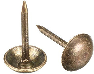 Sourcing Map Polsternägel, antike runde Reißnägel, Bronzefarben, 60 Stück