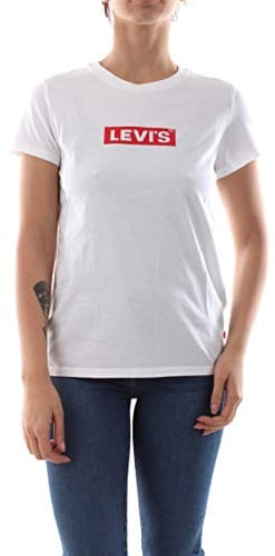 Levi's Damen The Perfect Tee T-Shirt,Box Tab White+,XXS