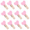 JIHUOO 50 Pièces Coeur Mini Pinces à Linge en Bois Epingle à Linge Clips Photos Pince à Papier Bricolage pour Décoration de Carte de Titulaire de Photo Rose