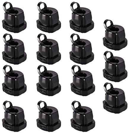 Heyiarbeit 15pcs Round Strain Relief Bushing Round Cable Wire Strain Relief Bush Grommet for Electric Insulation Protection Cable Cord Buckle Sleeve 6N-4 Black Tone