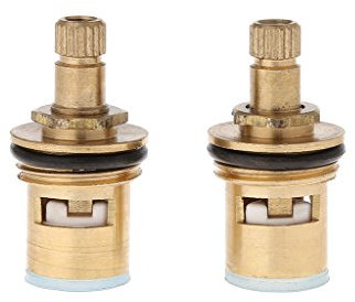 Buwei 2 pièces de Remplacement de Robinet en Laiton 1/4 de Tour G1 / 2 Cartouche de Disque en céramique Robinet de Robinet Chaud et Froid