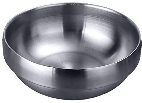 Edelstahl Wärmeisolierte runde Reissuppe Schüssel Küche Esszimmer sind Küchenzubehör Umweltfreundlich wiederverwendbar - Silber, 14 cm