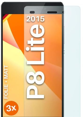 moex FlexProtect matte Schutzfolie für Huawei P8 Lite 2015 Displayschutz Folie matt gegen Reflexionen, Anti Reflex Handyfolie mit Sonnenschutz, Kompatibel mit jeder Handyhülle, 3 Stück