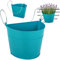 alles-meine.de GmbH Hänge - Topf/Blumentopf/Hängetopf Farbwahl Ø 22 cm - Metall - türkis blau/Mint - HALB RUND - Hängend/mit Haken & Halterung - Aufhängen - groß - mi..