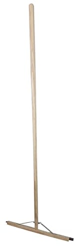 Easy Shopping® 60cm Wide Rubber Floor Squeegee Wiper Wooden Handle for Cleaning Wet Dry Floors Rooms Kitchen Bathroom Homes Office Garden Mop
