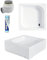 ECOLAM Receveur de douche carré Ares 70x70 cm Hauteur: 29,5 cm, Profondeur: 16,5 cm, siphon+ silicone. Receveur de douche acrylique blanc