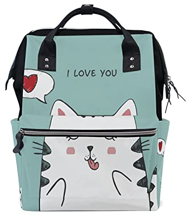 LDIYEU Katze Kätzchen Baby Schlaf Wickeltasche Reiserucksack Grosse Kapazität Schulter Mom Taschen für Reisen im Freien