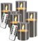 Britesta Weihnachtsdeko-Kerzen: 6er-Set LED-Echtwachskerzen in grauen Acrylgläsern, 3 Größen (Batterie-Kerzen mit Timer, Kerzen mit bewegten Flammen, Fernbedienungen)