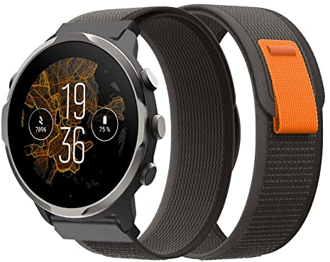 Kompatibel mit Suunto 7 Stoff Sport Ersatzarmband für Suunto 7 Nylon Armband Schnellverschluss Band Uhrenarmband für Herren Damen (Schwarz,5,5 Zoll - 9,8 Zoll)